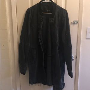 Zara - Black denim long jacket